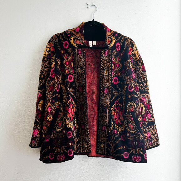 ANTHROPOLOGIE Moth Payton Floral Jacquard Cardigan - Picture 3 of 11